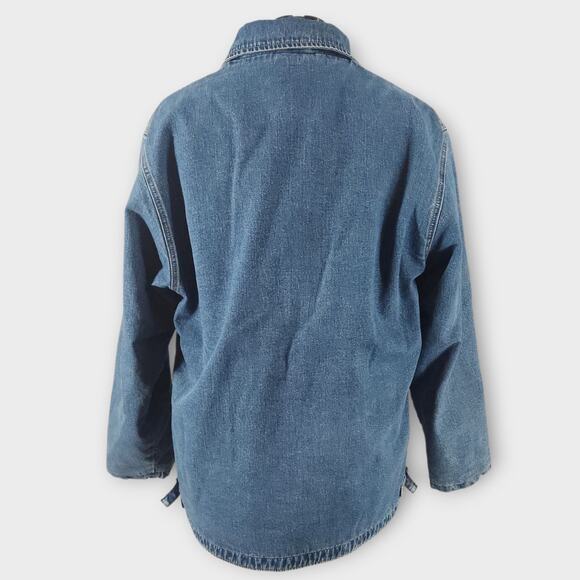 Gap Blue Jeans Chore Jacket Men's S Denim Zip/Button Closure Lined W/Pockets - Picture 5 of 8